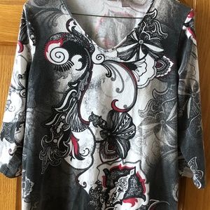 CHICO'S CHICOS 3/4 SLEEVE TOP E - Size 1o